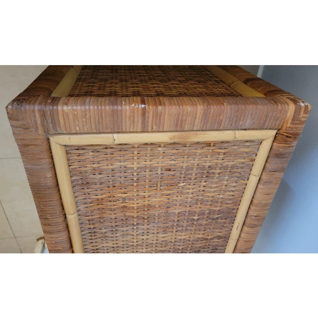 Wood 1980s Woven Rattan Nightstand For Sale - Image 7 of 7