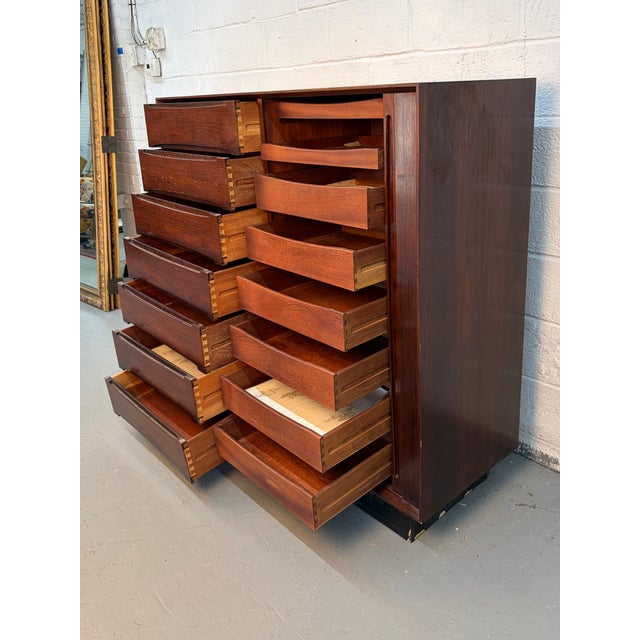 Danish Mid 20th Century Modern Rosewood Tambour Door Chest by Dyrlund For Sale - Image 9 of 13