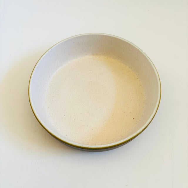 Late 20th Century Vintage Olive Green Ceramic Serving Bowl For Sale - Image 5 of 7