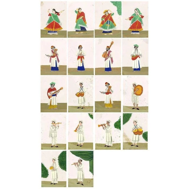 An original 19th-century set of 18 Indian gouache paintings on transparent mica.A fantastically vivid set of eighteen...