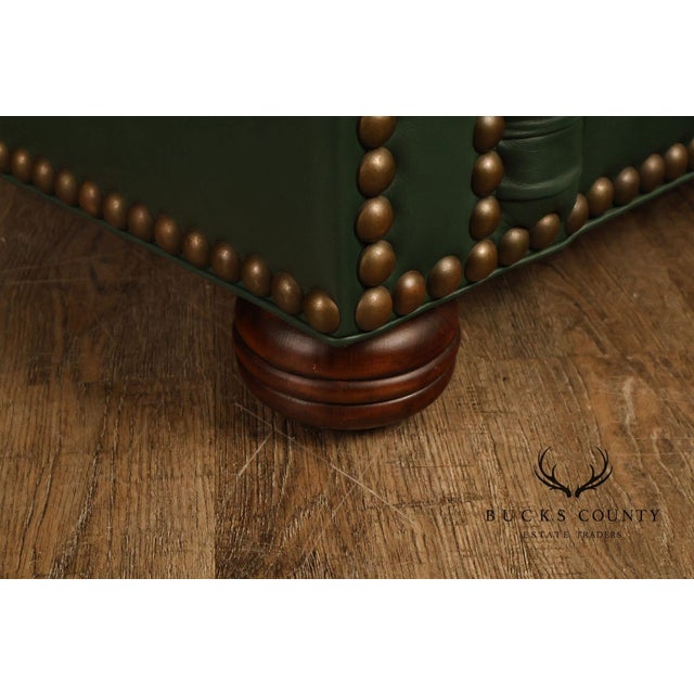 High Quality American Made Leather Sleeper Sofa. Features A Three Cushion Seat, Rolled Arms With Nailhead Trim, And Turned...