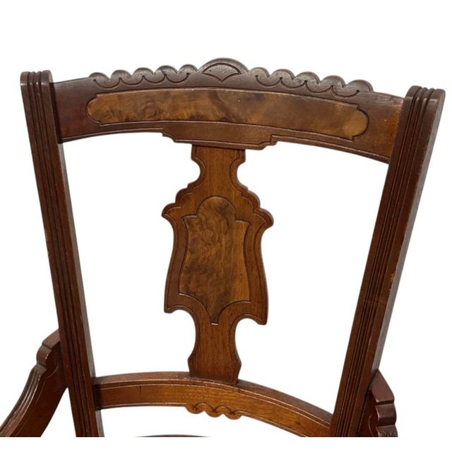 Late 20th Century Victorian Eastlake Side Chair With Cane Seat For Sale - Image 4 of 11