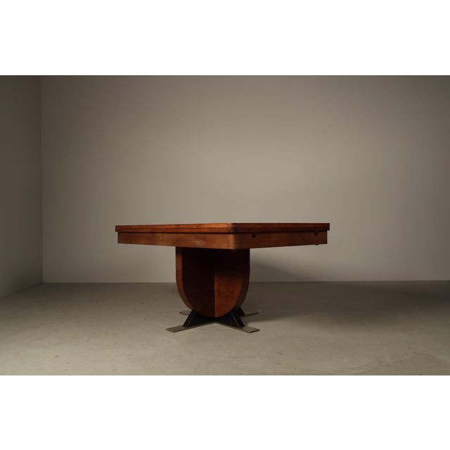 Art Deco Extending Dining Table with Sculptural Pedestal Base, 1930s For Sale - Image 4 of 16