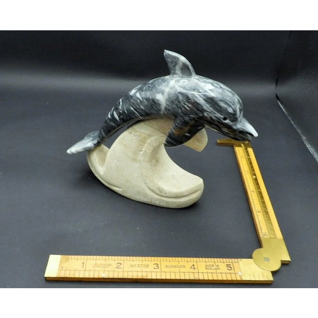 DELPHINE MARDIN PARIS デルフィーヌマルダンカフ1980年代 Vintage 1970s Green Marble Dolphin Riding a Wave Coastal