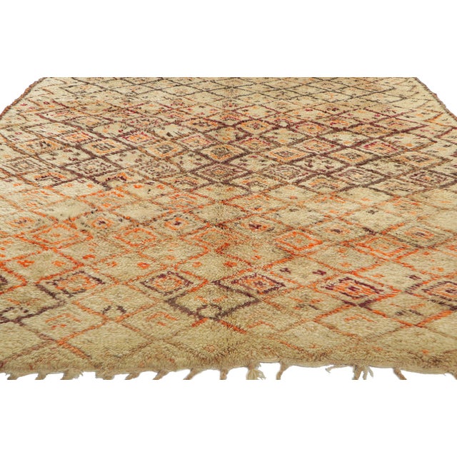 Berber Tribes of Morocco Vintage Moroccan Beni Ourain Rug, 06'00 X 12'06 For Sale - Image 4 of 9