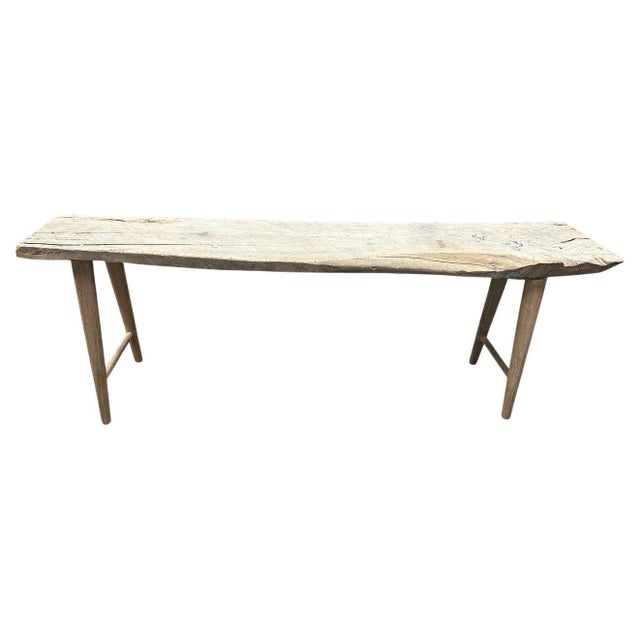 2010s Andrianna Shamaris Long St. Barts Teak Wood Console Table For Sale - Image 5 of 18