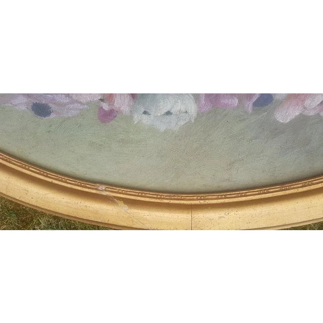 Still life painting with flowers.