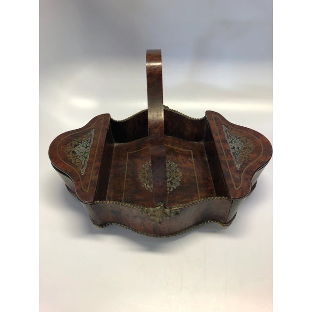 French Late 18th Century Antique Burlwood Inlaid Basket For Sale - Image 3 of 11