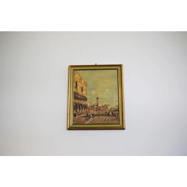 Canvas Landscape Representation of Venice, 1960s, Set of 2 For Sale - Image 12 of 17