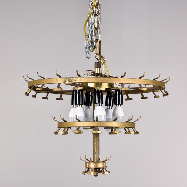 Mid Century Clear Italian Glass Three Tier Tronchi Style Fixture For Sale - Image 11 of 12