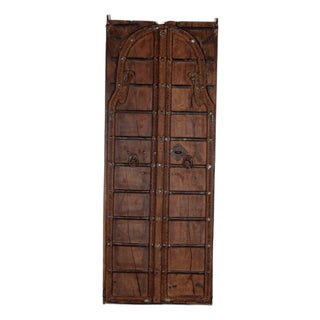 Antique Indian Teakwood Carved Door For Sale