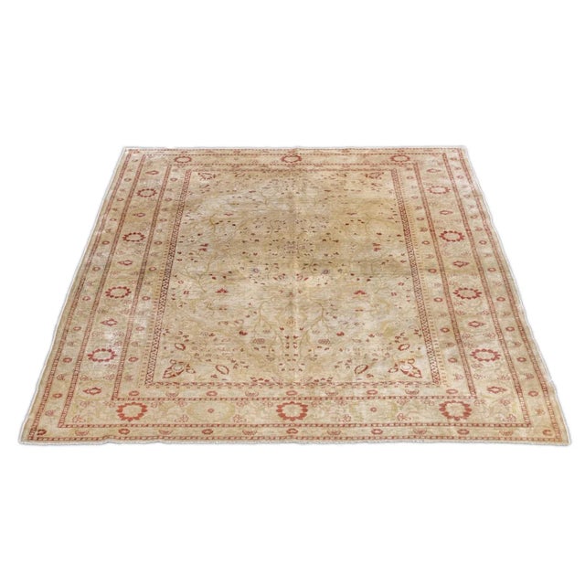 Silk Haji Jalili Tabriz Rug 4'2'' X 5'1'' For Sale - Image 10 of 11