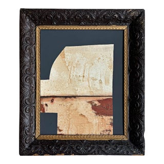 “Rodeo” Black Abstract Art in Antique Frame, Transitional Living Room Art by JTS For Sale