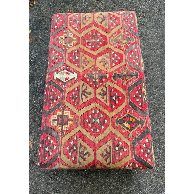 2000 - 2009 George Smith Kilim Ottoman For Sale - Image 5 of 6