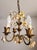 Vintage Shabby Chic Florentine Pendant Lamp Four-Armed with Gold-Tone Porcelain Roses, 1960s For Sale - Image 6 of 18