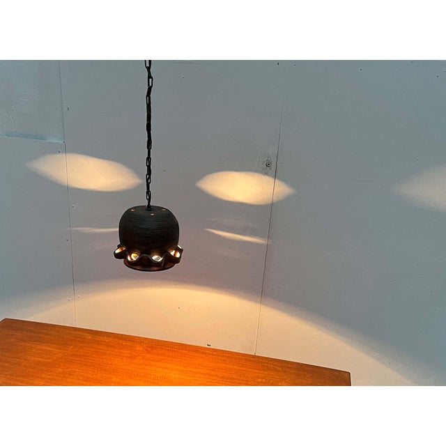 Mid-Century Modern Brutalist Danish Studio Pottery Pendant Lamps, 1960s, Set of 2 For Sale - Image 9 of 18