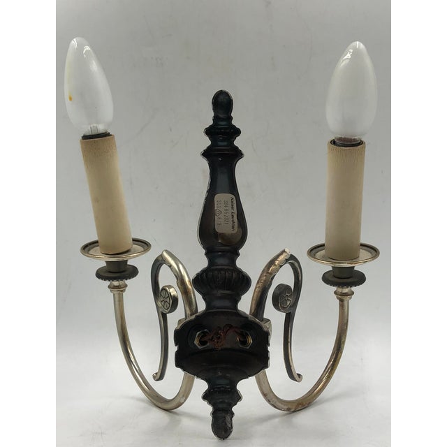 Chandelier and Wall Sconces in Silver and Crystal Glass, 1940s, Set of 3 For Sale - Image 18 of 18