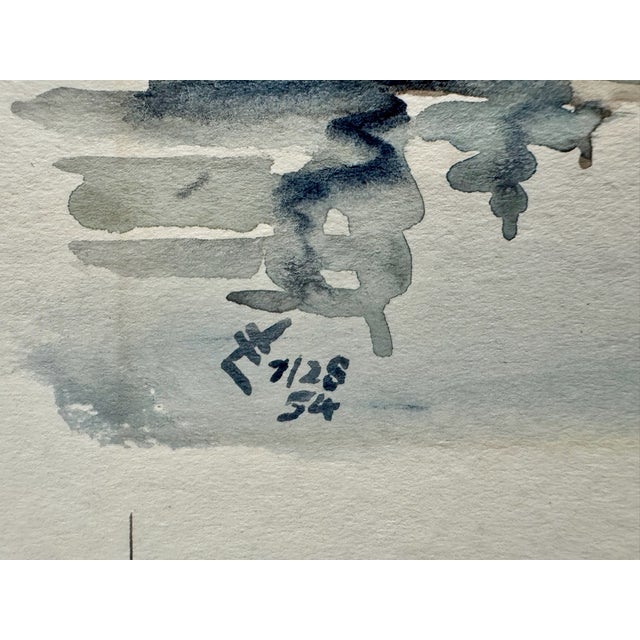 Henry Emil Salloch Original Watercolor on Paper Channel at Chatto Island, Me. 1954. For Sale In Atlanta - Image 6 of 8