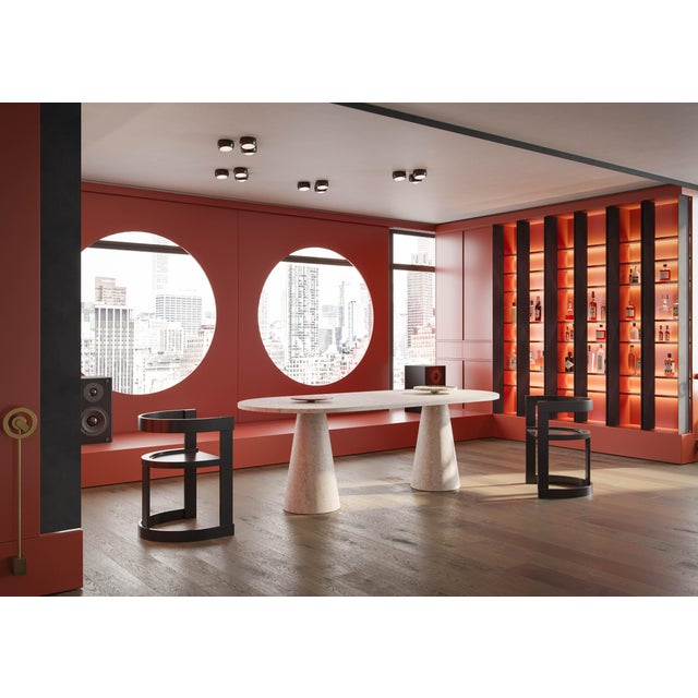 MMairo Modern Tray in Travertine Red Designed by Karen Chekerdjian For Sale - Image 4 of 5