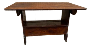 Antique Early American Country Primitive Pine Tilt Top Tavern Dining Table