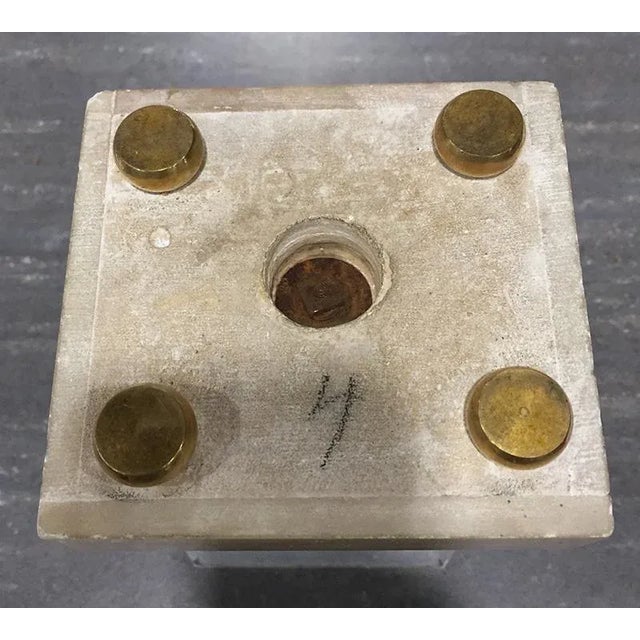 1910s White Marble Art Nouveau Stands With Bronze Columns - Pair For Sale - Image 5 of 8