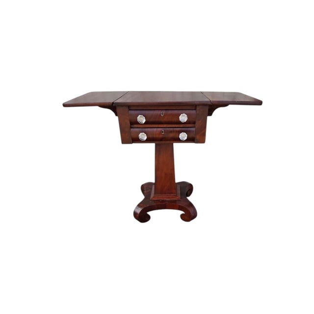 1840 American Mahogany Empire Drop Leave Side Table. For Sale - Image 13 of 17