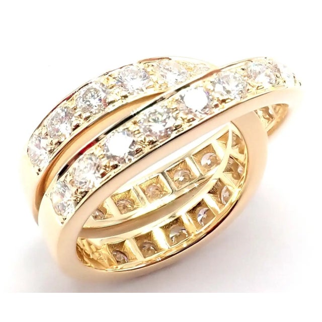 Cartier 18k Yellow Gold Nouvelle Vague Diamond Band Details: Metal: 18k Yellow Gold Size: European 51 US 5 3/4 Width: 9mm...