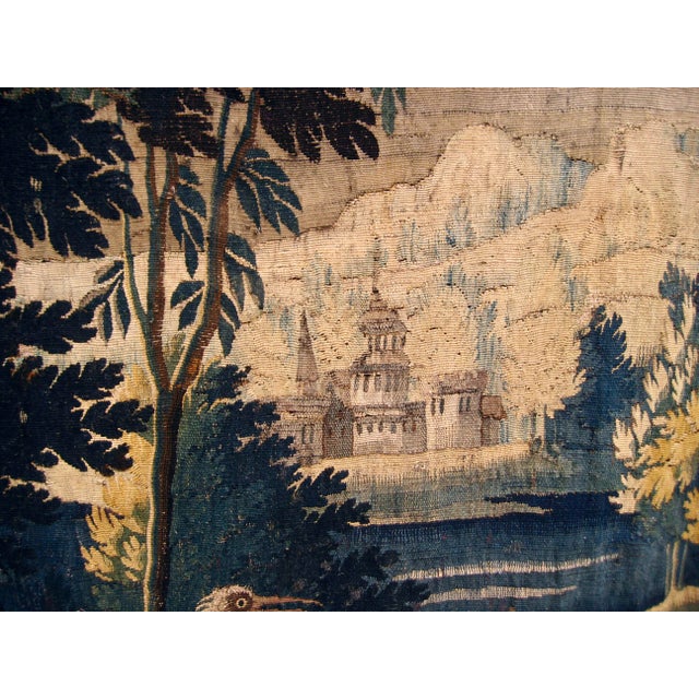 Mid 18th Century Mid 18th Century French Aubusson Verdure Waterfall and Egret For Sale - Image 5 of 16