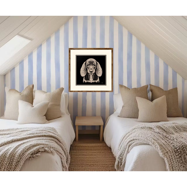 Atelier Aria Lumae the Sovereign Pet Collection Dachshund Silhouette Geometric Lithograph Fine Art Gallery Board Print Square Panel 16 X 16 For Sale - Image 18 of 18