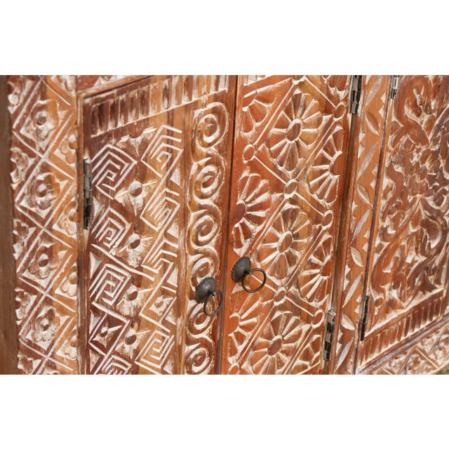 Finely Carved Coromandel Whitewash Sideboard For Sale In Los Angeles - Image 6 of 10