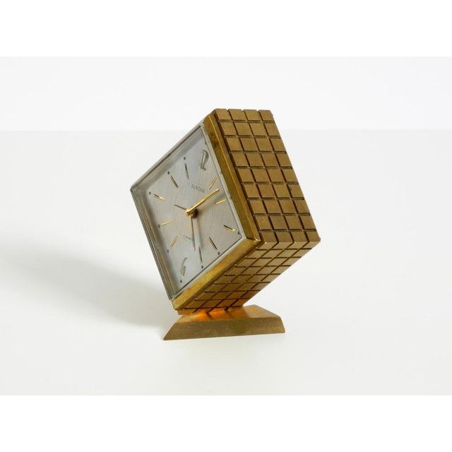 Small Mechanical Brass Alarm Clock from Europa, 1960s For Sale - Image 12 of 18