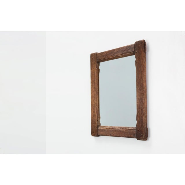 Antique Rustic Oak Wall Mirror, France, 1820s For Sale - Image 4 of 11