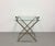 Vintage Stainless Steel & Glass Serving Table With Horn Handles For Sale - Image 4 of 7