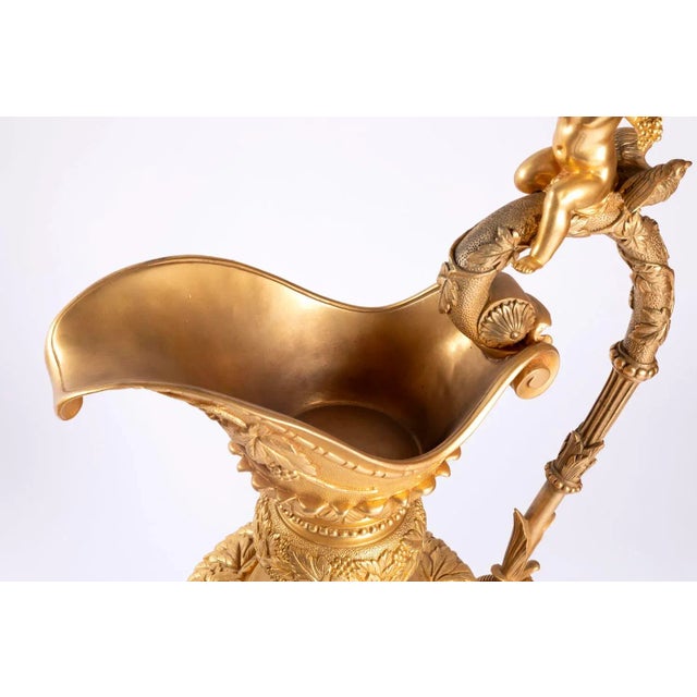 Metal Antique Patinated Bronze Ewers, Set of 2 For Sale - Image 7 of 15