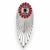 Erté Erté Vintage 14k/Sliver Plume" Feather Brooch With Sapphires, Garnets & Diamonds For Sale - Image 4 of 7