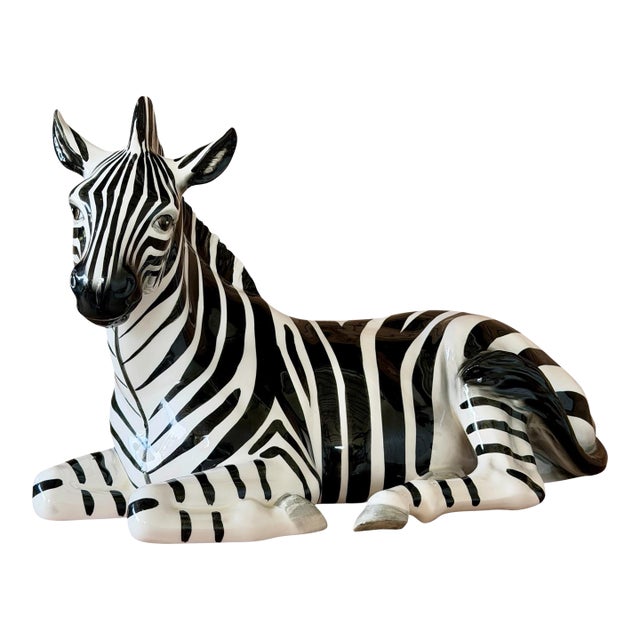 Large Vintage Tilso Japan Ceramic Zebra Figurine For Sale