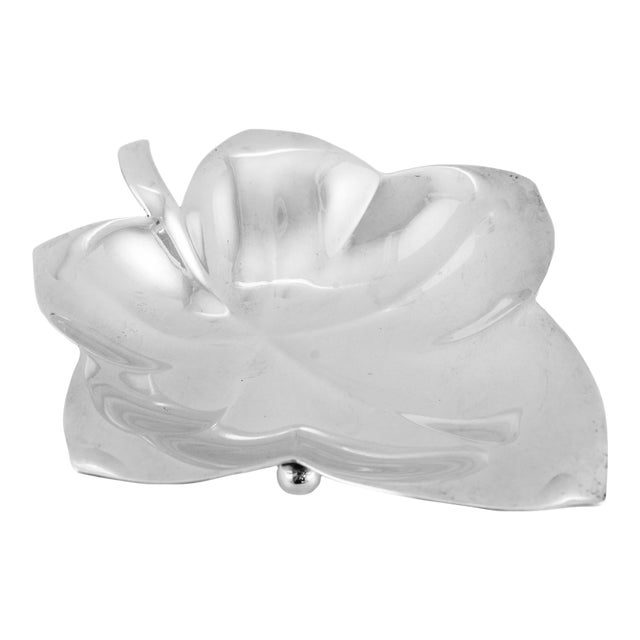 Vintage Tiffany & Co. 925 Sterling Silver 23159 Leaf Side Dish For Sale