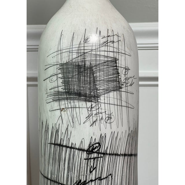 White Yuri Zatarain Large Floor Vase, "Sketchbook" Series, 1990s For Sale - Image 8 of 14