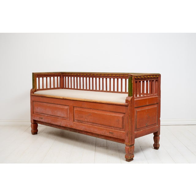 Folk Art Northern Swedish Bench For Sale - Image 3 of 15