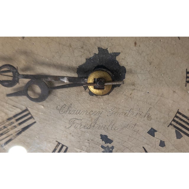 19th Century American Victorian Gothic Revival Iron Faced Mantle Clock For Sale - Image 4 of 17