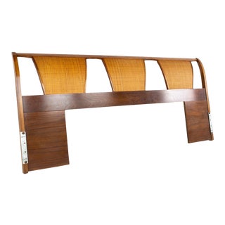 Kent Coffey Mid Century Caned King Headboard For Sale