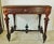 Brown Antique Flame Mahogany & Mahogany Finial Table W/ Drawer - Padded Top For Sale - Image 8 of 12