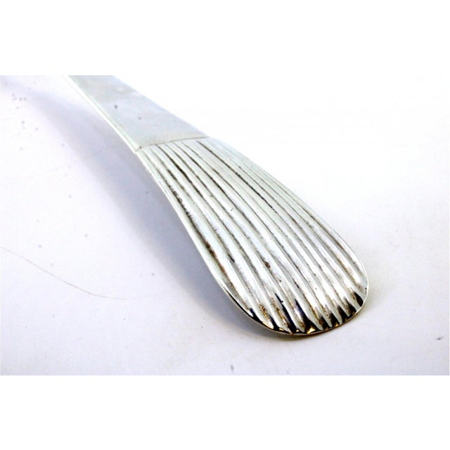 Silver Soup Ladle with Reed Style Handle For Sale - Image 4 of 6