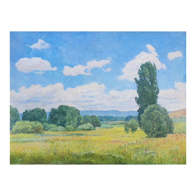 Impressionist Spring Landscape Painting, Antique Art For Sale