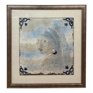 Patrick Bergsma Girl With the Pearl Earrings Painting, Signed For Sale