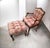 1950s Vintage Walnut French Provincial Armchair & Ottoman Set in Rich Plaid Upholstery For Sale - Image 5 of 12