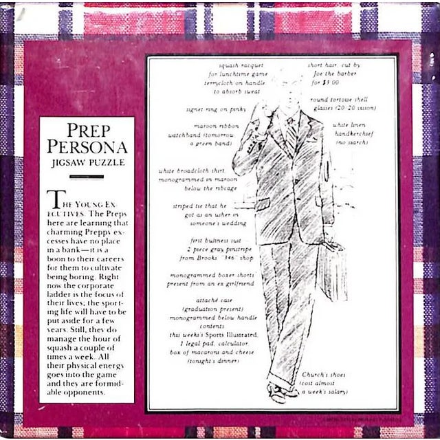 The Official Preppy Prep Persona Jigsaw Puzzle New & Sealed 100 Pieces 7.5"Sq For Sale