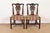 A gorgeous pair of Georgian or Chippendale style side chairs or dining chairs In the manner of Baker Furniture USA, Circa...