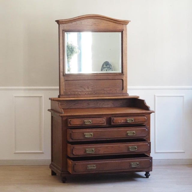 Antique Chest of Drawers with Mirror Top, 1890s For Sale - Image 13 of 18