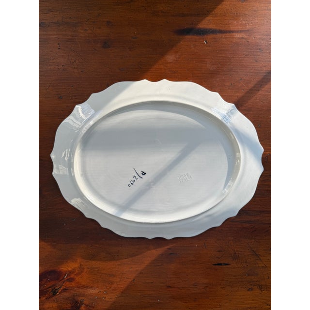 Italian Italian Hand Painted Floral Platter For Sale - Image 3 of 10